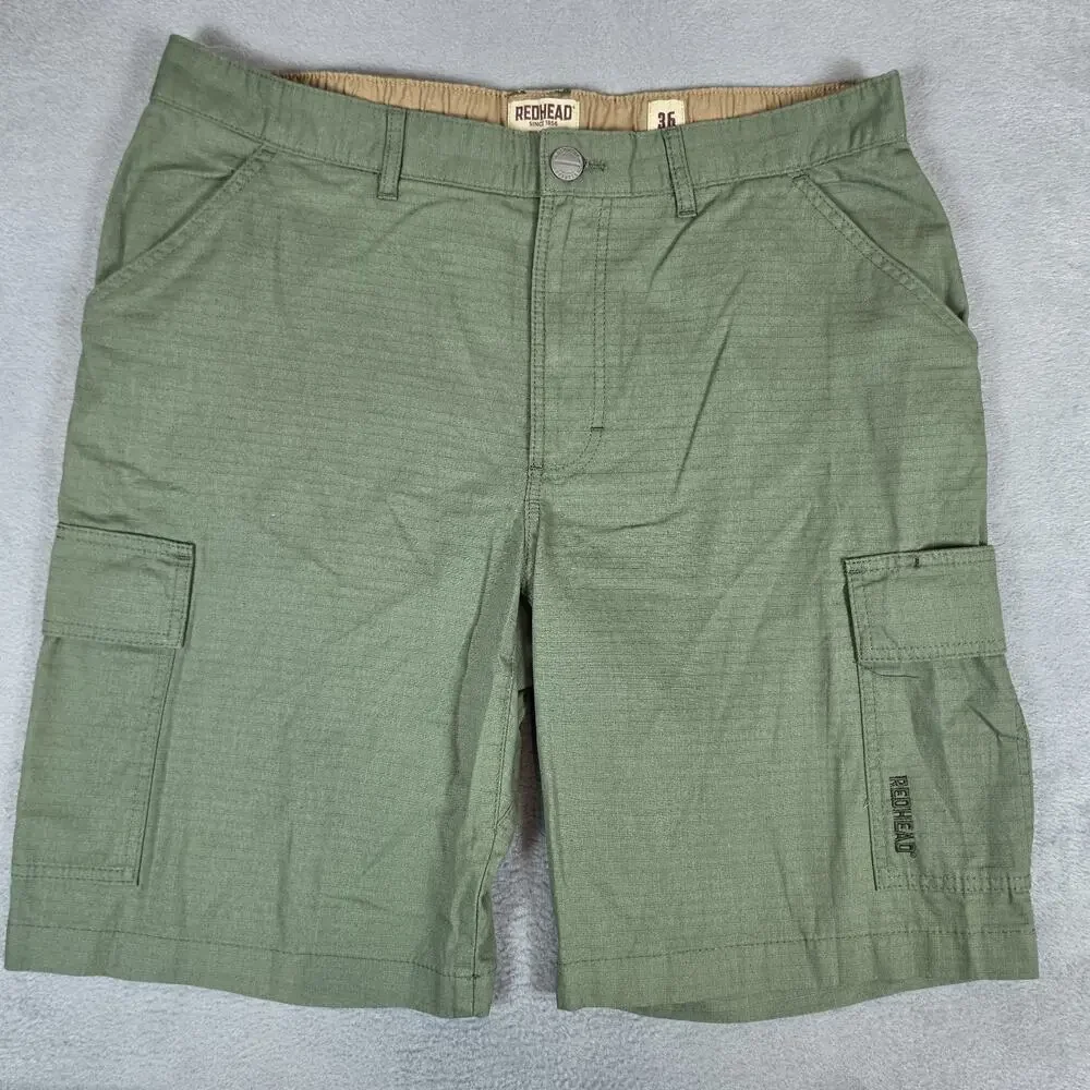 RedHead Men's Ripstop Cargo Shorts Olive Green Outdoor Hiking Utility Size 36